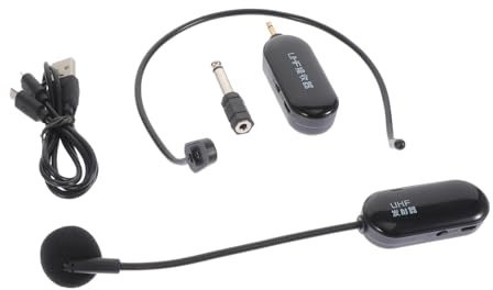LOLIPPYY Micrófono Inalámbrico UHF para Profesores Batería Incorporada y Diseño Ergonómico Negro para Enseñanza y Artes Escénicas