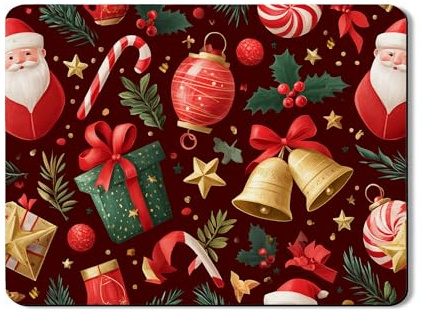 Tapetes de secado de platos de Navidad para cocina, Papá Noel rojo y acebo, tapete escurridor de platos de goma absorbente, almohadilla de secado de piel sintética para cafetería, 18 x 24 pulgadas