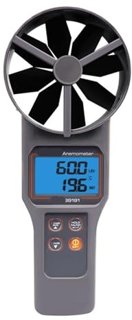 YQVEOT Anemometro Digitale, Misuratore di Portata d'Aria Compatibile Misura la velocità 'Aria, Il Volume e la Temperatura Misuratore di velocità del Gamma 0,20~30,00 M/S