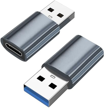 Adaptador USB a USB C | Convertidor tipo C hembra a USB-3.0 macho | Adaptador de cargador de transferencia de datos de alta velocidad | Conector de cable compacto duradero para laptop, PC, disco duro