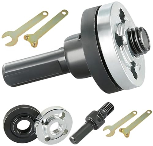 LuupoCiore Electric Drill Conversion Angle Grinder Adapter Connecting Rod Kit,Grinder Flange Angle Wrench Spanner with Metal Lock Nut/Connecting Rod