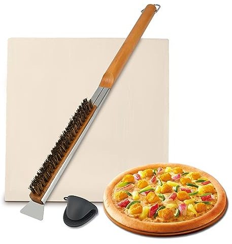 LICAEVEY Pietra per Pizza Rettangolare, Pietra da Forno in Cordierite da 12x15 Pollici con Distribuzione Uniforme del Calore e Superficie Facile da Pulire per la Griglia del Forno
