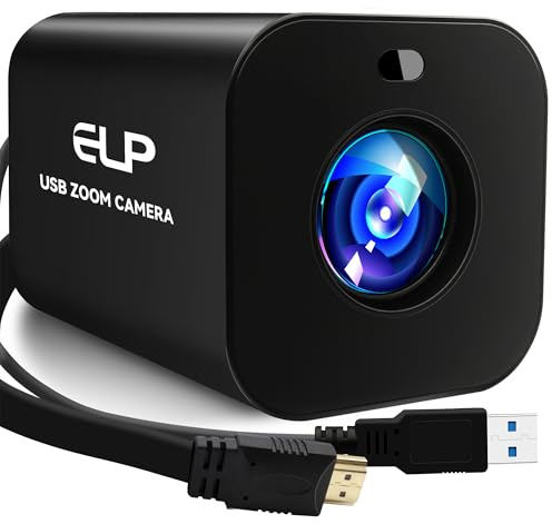 ELP Webcam USB 21X Zoom 4K 30fps 1080P 60fps HDMI USB Webcam messa a fuoco automatica Messa a fuoco manuale PC Web Cam H.265 H.264 Web_Camera ad alta velocità per videoconferenze in streaming chiesa