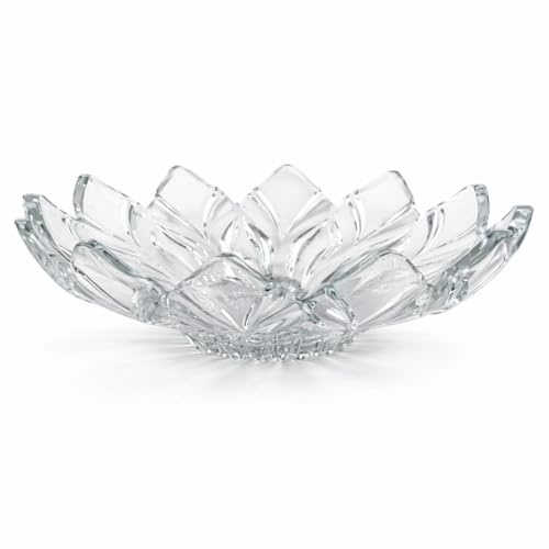 Large 33cm Crystal Look Serving Bowl Clear Decorative Fruit & Salad Display Dish, Elegant Party Centrepiece, Durable Acrylic Style Tableware for Entertaining & Events