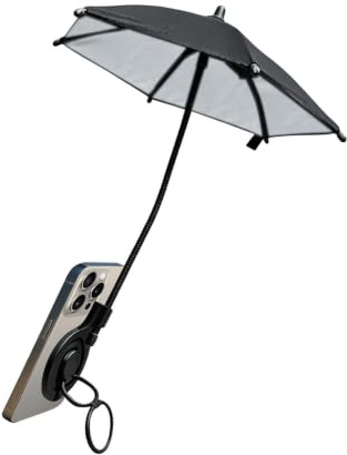 Magnetic Phone Umbrella - Magnetic Foldable Cellphone Grip | 2-in-1 Cellphone Sun Shield Stand - for Travel Vacation Beach Pool Outdoor Video Watching