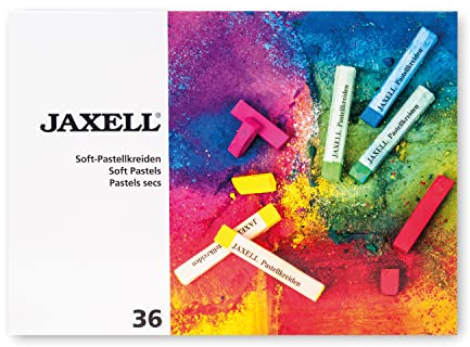 Honsell 47653 - Jaxell Pastellkreide, eckige Form, 36er Set, für flächiges und präzises Arbeiten, satte, lichtechte Farben, ideal für Künstler, Hobbymaler, Kinder, Schule, Kunstunterricht
