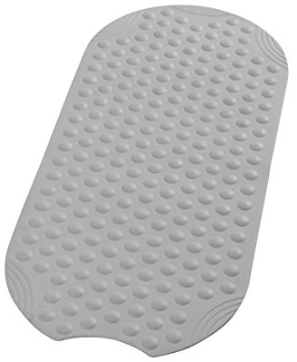 RIDDER Wanneneinlage, Badematte, Badewanneneinlage ca. 38x89 cm, Tecno, grau | Allergikerfreundlich | Made in Germany | Nachhaltig | Recyclebar | Waschbar | PVC-frei | Massageeffekt
