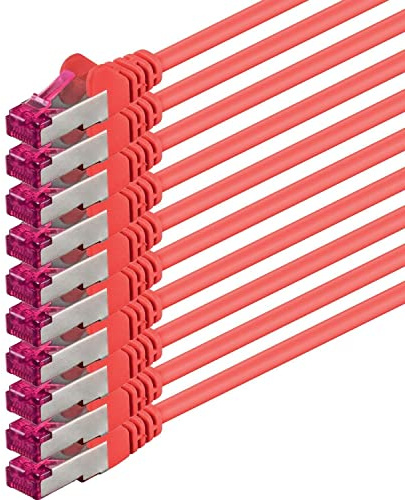 1aTTack.de 2m - rot - 10 Stück - Netzwerkkabel CAT6a (10Gb/s) S-FTP CAT 6a Lankabel - GHMT zertifiziert PIMF 500 MHz Cat5 Cat5e Cat6 Cat6a Cat7 für Switch, Router, Modem, Internet