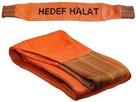 10 Tonnen Tragfähigkeit 4 Meter Länge Hebegurt Rundschlinge Hebeband Bergegurt aus Polyster mit Endschlaufen für Kran, Abschleppen Orange