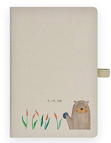 Mr. & Mrs. Panda notizbuch Otter Stein - Geschenk, Adressbuch, Journal, Skizzenbuch, Grüßen, Kladde, Seeotter, Tagebuch, See, Neugierig, Pflanzen