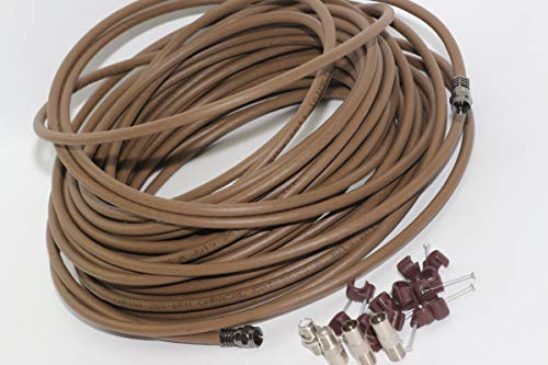 The One Stop Sat Shop ® 15m Brown Universal RF Coax Aerial Satellite Sky Cable TV Extension Lead Kit