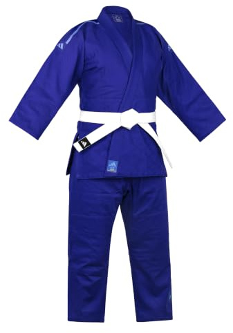 Adidas Uniforme Club Judo per Uomini, Donne e Bambini | Perfetto per l'allenamento | Uniforme in Policotone Resistente con Cintura Bianca Inclusa, 350 g