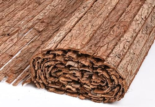 Suinga Corteza Natural Simple Cara 2x3 m | Cerramiento de Corteza de Pino, Valla decorativa y ocultación 95%, marrón