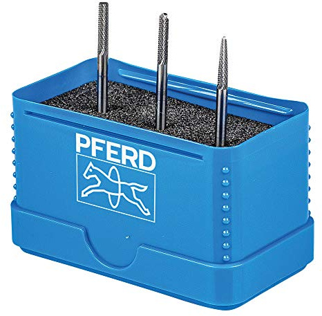 PFERD TOOLS HM-Frässtift-Set, 3-teilig, Zahnung MICRO, Schaft-ø 3mm, Frässtift-ø 3mm, 21901303 – für die Feinbearbeitung auf nahezu allen Materialien bis 68 HRC