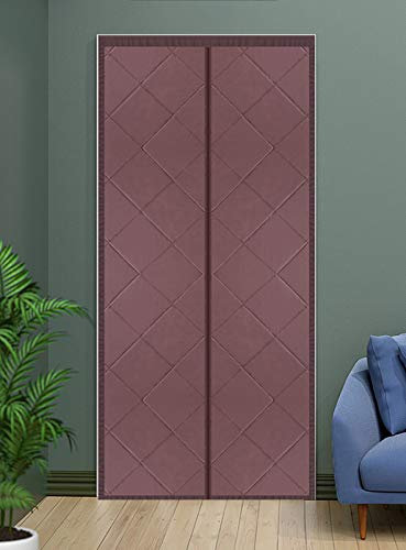 Cozomiz Isolamento Termico Tenda Per Porte Impermeabile Zanzariera Con Thermo Per Camera Climatizzata Isolamento Acustico 110x210cm Caffè