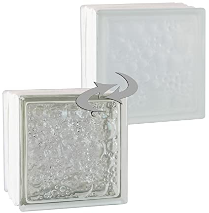 Fuchs Design THERMO BLOCK Plus, 3x Glasbaustein Savona weiß, 19 x 19 x 13,5 cm, einseitig satiniert, Wärmedämmung Ug 0,8