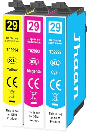Jhaan 29 XL Tintenpatrone Kompatibel für Epson 29 29XL für Epson Expression Home XP-235 XP-245 XP-247 XP-255 XP-257 XP-332 XP-335 XP-352 XP-342 XP-345 XP-455 (3er-Pack)