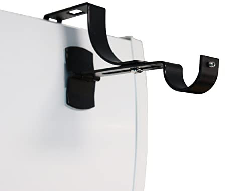 Geko, set di 2 supporti per aste per tende, resistenti senza fori, per baule di tapparelle, con scanalatura, diametro 20 mm, senza adesivo, fissaggio regolabile tramite avvitatura