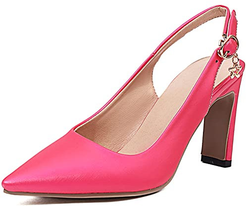 CuteFlats Sandalias elegantes para mujer, con puntera en punta, para citas, bodas, fiestas, fucsia, 37 EU