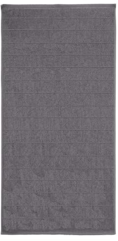 Kleine Wolke Frottier Duschtuch VIA Schiefer 70 x 140 cm | OEKO-TEX zertifiziert, 600 g/qm, vegan ohne tierische Bestandteile hergestellt, bei 60° C waschbar, 100% Baumwolle
