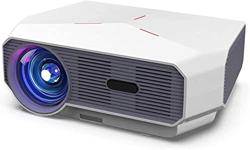 ONOTEC Video Projectors, Projector with Mini Projector Projection Screen 4600lm with 200 Display, Projector 1080p Supported, Hi-fi Speakers, Compatible Hdmi, USB, Vga, Av (Color : White)
