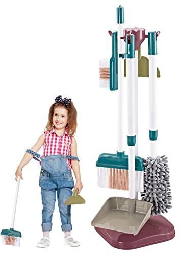 Cleaning Toys for Kids, 8/18/23 Kids Cleaning Set, Pretend Cleaning Products, Includes Broom Dustpan Brushes Mop and Organizing Stand, Kids Housekeeping Toys Girls Boys 3+