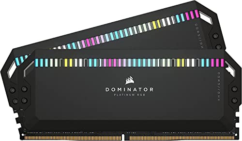 CORSAIR Dominator Platinum RGB DDR5 RAM 64GB (2x32GB) Bis zu 6400MHz CL32-40-40-84 1.40V Intel XMP 3.0 Desktop-Arbeitsspeicher – Schwarz (CMT64GX5M2B6400C32)
