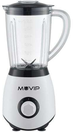 Muvip Batidora de Vaso 1300W 1.5L - 2 Velocidades - Chuchillas de Acero Inoxidable - Funcion Pica Hielo - Bloqueo de Seguridad