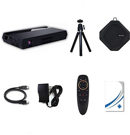 Mini videoproiettore, proiettore pratico 4K Android 6.0 Supporto home theater a LED da 200 pollici Hdmi USB Videogioco per PC Home Theater Entertainment Game Party Proiettore HD nero good