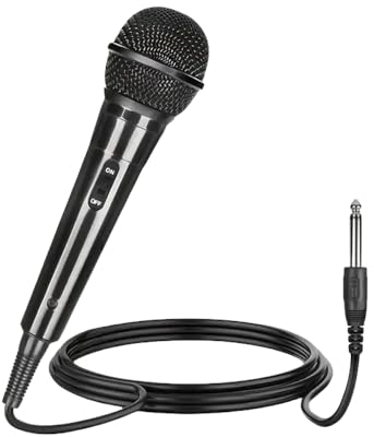 Dynamischer Mikrofon Vocal Dynamisch Microphone Karaoke Handmikrofon Microfon Sprachmikrofon Jack 6,5mm XLR Tragbares Mikro Micro Mic Für DVD Fernseher KTV Audio Mixer Singen Streaming Podcast Party