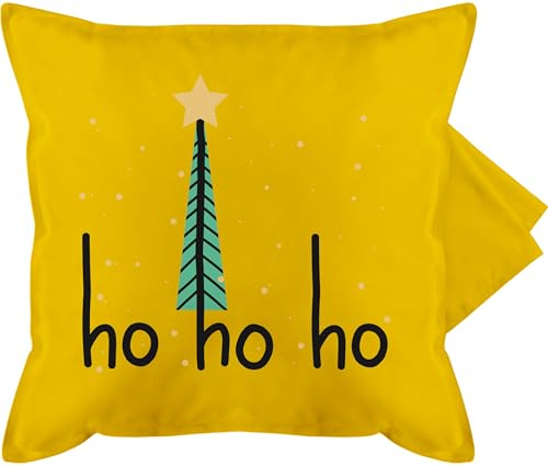 Shirtracer Kissenbezug - Weihnachtskissen Christmas Geschenke - Ho Ho Ho Motiv I Weihnachtsmotiv - 50 x 50 cm - Gelb - Kissen Weihnachten Weihnachts-Kissen weihnacht hohoho kissenbezüge