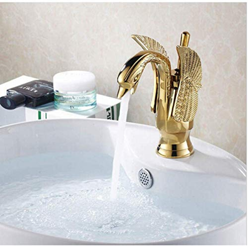 Water-tap Kitchen Sink Brass Swan Style Gold Bath Basin Sink Mixer Tap Bathroom Tap Toilet