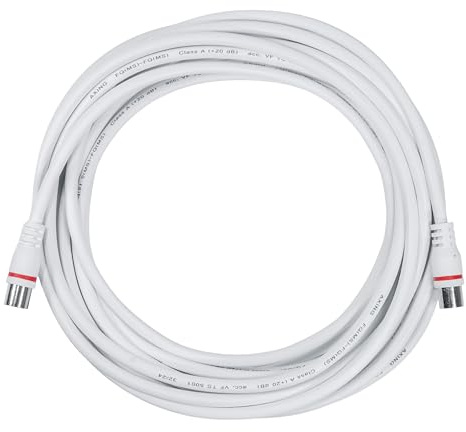Axing EAK 901-80 Endgeräteanschlusskabel 9 m F-Quickfix F-Stecker 4-fach geschirmt Modemkabel für Kabelmodem DATA CATV Kabelfernsehen