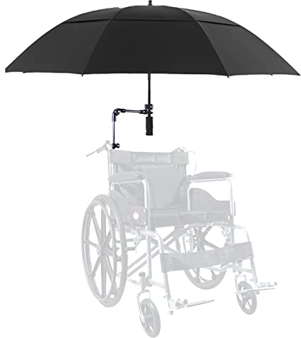 Miuxe Elektrischer Rollstuhl, Halbgeschlossene Regenschirm-Markise, Sonnenschutz, Regenschutz, Rollstuhl-Sonnenschirm, Schirmständer Für Die Meisten Rollstühle, UV-beständiger Schutz
