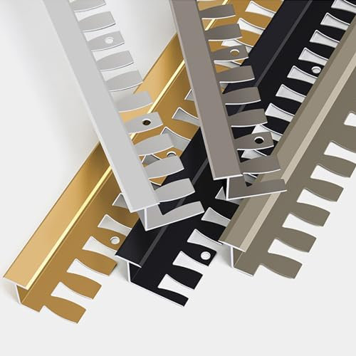Fliesenschiene Fliesenprofil 135CM*2 Stück Treppenprofil Einfassprofil 8-18 Mm - T-Form Aus Aluminiumlegierung Für Treppenverkleidung Und Treppenrenovierung(Gold,H:0.8CM)