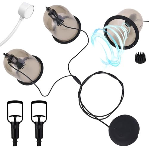 ScreaAss Elektrische Frauen Brustsauger Vakuum Brustpumpe Sex Saugglocke Milchpumpen Mit 10 Rotations Vibrationsmodi, 2 Handpumpe Nippelsauger Brustvergößerung Massagegerät Sexspielzeug,Schwarz,Set