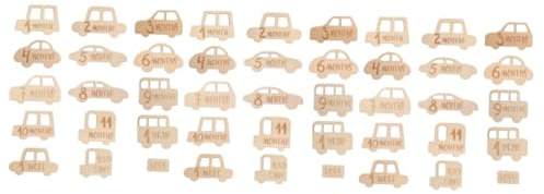 Uonlytech 45pièces Cartes Bois De Merveilleux Jalons pour Bébés De Cartes Mensuelles Unisexes pour Capturer Chaque Étape De Croissance Accessoires Photographiques Adorables pour Garçons