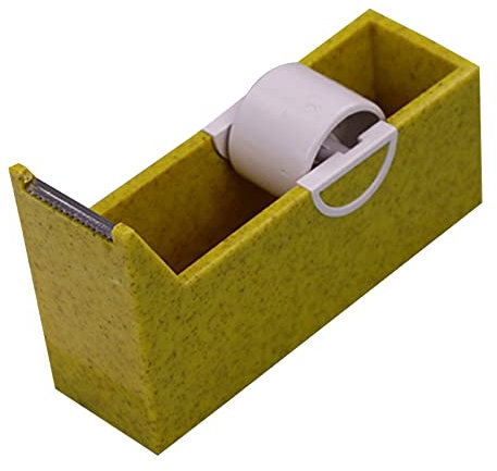 KANGQL Klebebandabroller, Klebebandabroller mit Bandschneider, Büroschreibtisch, Klebebandabroller, rutschfest, breite Anwendungen, Strohgelb