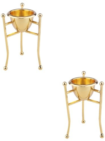 Mikinona 2stücke Eleganter Eierhalter Aus Reinem Kupfer Hochwertiger Stabiler Eierständer Für Restaurant Küche Und Esszimmer Goldene Eierablage Für Gekochte Eier