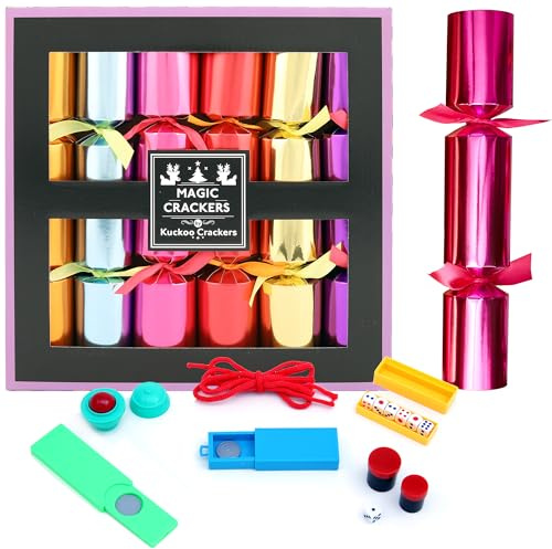 Kuckoo Crackers - 6 x 12-inch Magic Game Christmas Crackers