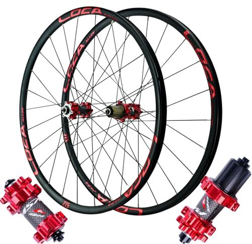 GEIRONV 26/27,5/29 Zoll Fahrrad Vorder Und Hinterrad, Aluminiumlegierung 24 Löcher Steckachsen Endkappe 8-12 Gang Mountainbike Scheibenbremsen Radsatz(Quick Release,29inch)