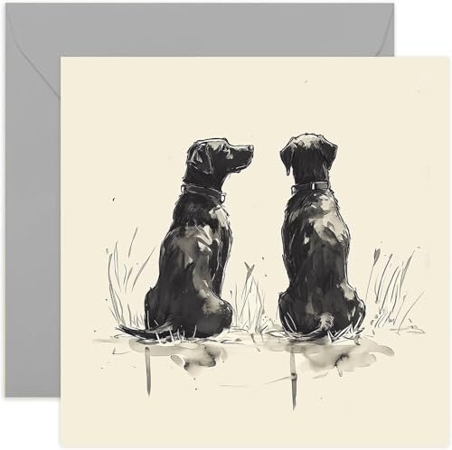 Art Labrador Dog Greeting Card for Him or Her - Birthday Card, Thinking of You Card, Just Because Card for Friends and Family - Husband Wife Mum Dad | Blank Inside