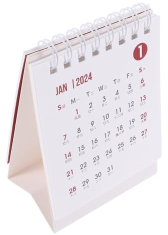 NUOBESTY Tischkalender Klein zum Aufstellen Stehtischkalender aus Robustem Papier Minikalender für Homeoffice Büro und Wohnung Praktischer Kalender für Aufgaben und Termine