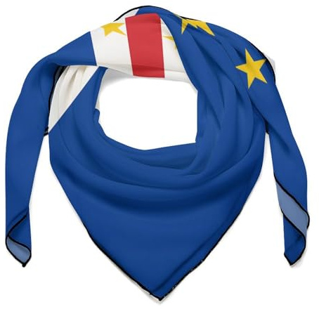 SMAZDFXX Flag of Cape Verde Women's Fashion Square Neck Head Scarf Printed Kerchief Bandana Headscarf