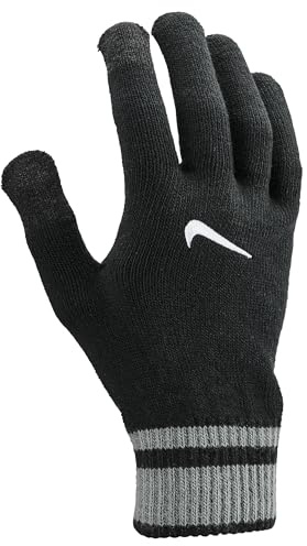 Nike Herren Knit Tech and Grip Handschuhe Graphic 3.0 Running Training Fitness Touchscreen Grip Winterhandschuhe, Black/Smoke Grey/White, M