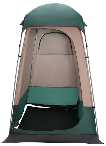 Duschzelt mit Boden-Tuch 1 Person 240cm Hoch 160cm Breit mit Reißverschlüsse Abnehmbares Netz Toilettenzelt Mobiles Umkleidezelt Lagerzelt Camping Festival Angeln Wasserdicht Sonnenschutz Windfest