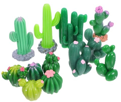 Gatuida 12pièces Mini Décoration De Bureau Statue De Cactus De Dessin Animé Décoration De Jardinage De Micro-Paysage Adorable Cactus Décoratif Micro-Paysage Ornements De Voiture