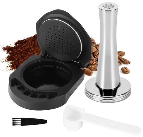 Capsule Cafe Reutilisable Lot De 2 Capsule Nespresso Rechargeable | Dosette Senseo Reutilisable Café Rechargeable Réutilisable Avec 1 Presse 1 Cuillère Et 1 Brosse