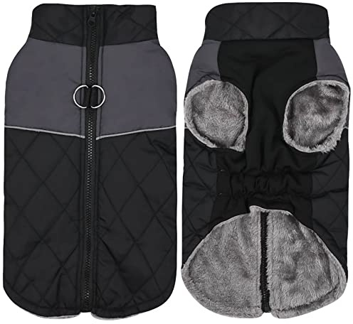 Generisch wasserdichter Haustiermantel Winterwarmer Hundemantel für kleine mittelgroße Hunde (Black, XXXL)