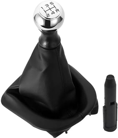 Easy Link Pomo para Palanca de Cambios Manual de 5 Velocidades Cromo con Funda Compatible con Peugeot 207 307 308 607 608 Citroen C3 C4 C5